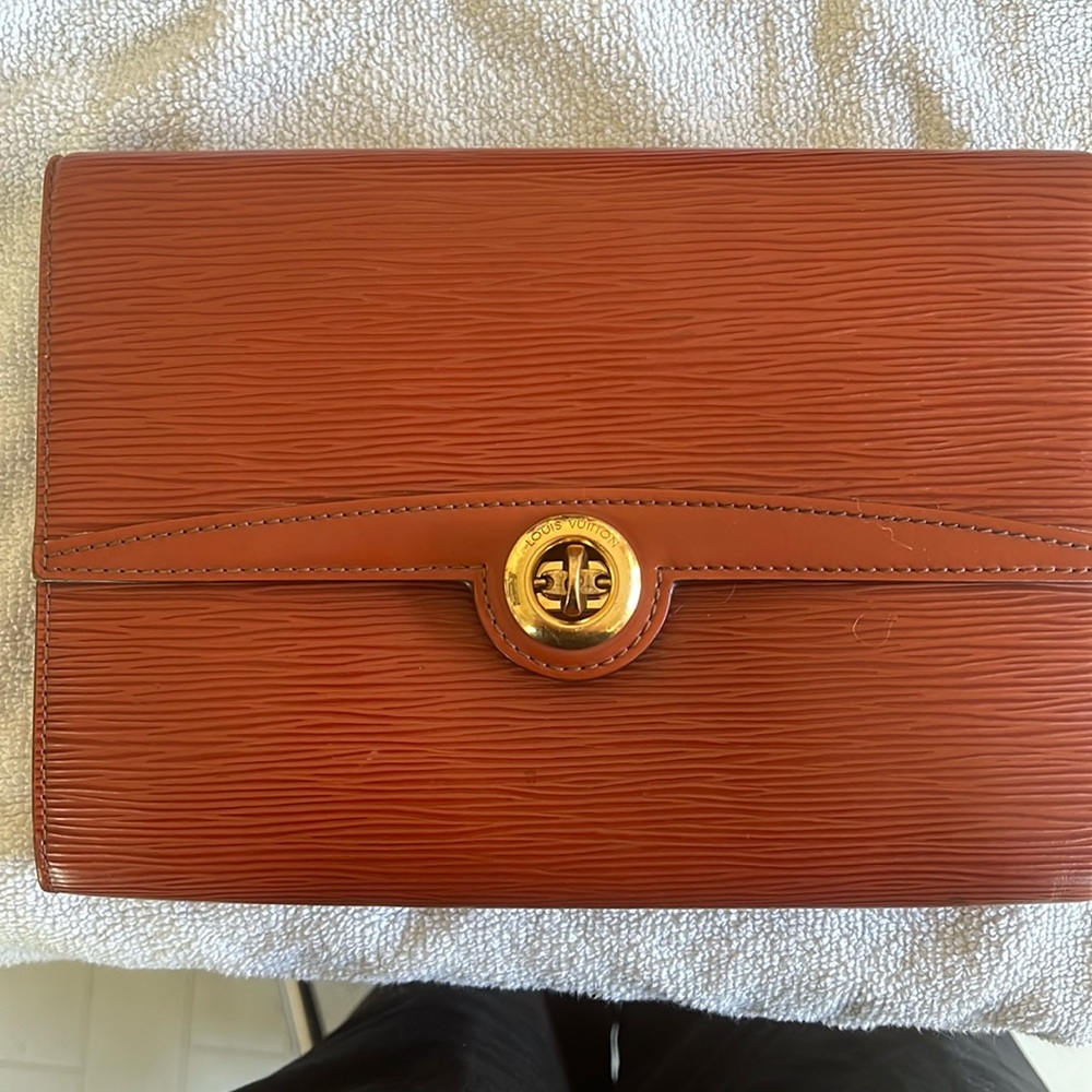 Louis Vuitton Epi leather brown clutch